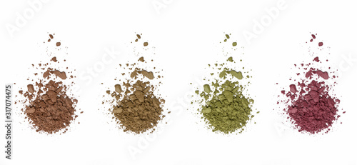 Cosmetic powder isolated on white	