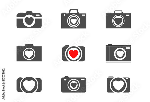 Camera with heart symbol