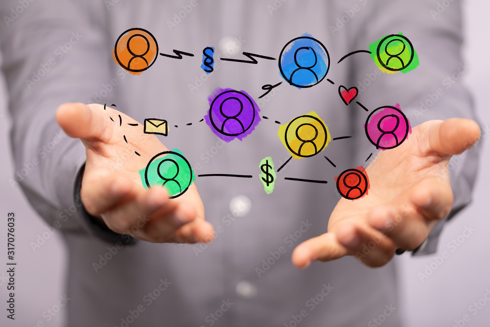 group of people talking in social network. group of people talking in social network.