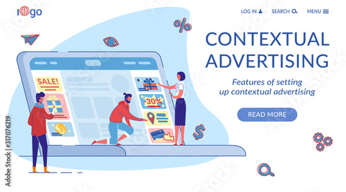 Contextual Marketing Landing Page Flat Template
