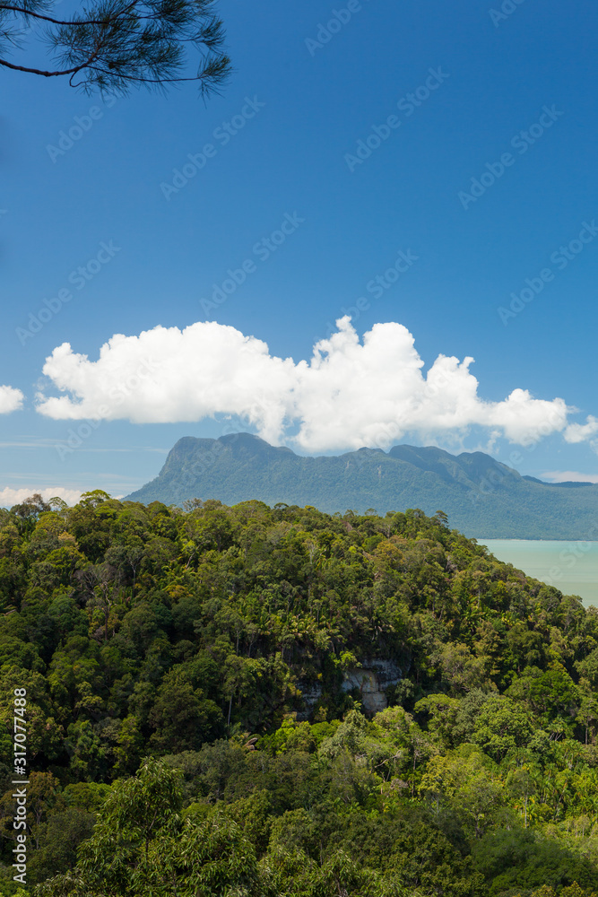 Tropical landscape over jungle and hills Tropical landscape over jungle and hills