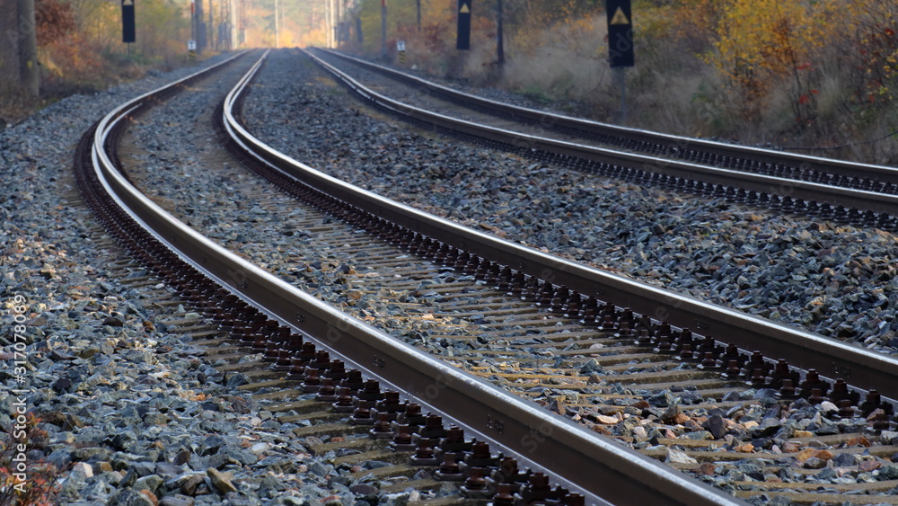 Naklejka premium Train tracks