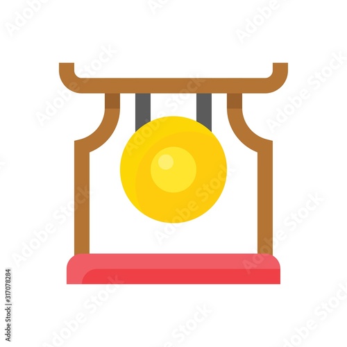 china new year related gong with stand vector in flat design