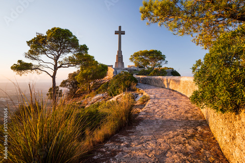 Cross near Sant Salvador Sanctuary, Mallorca photo