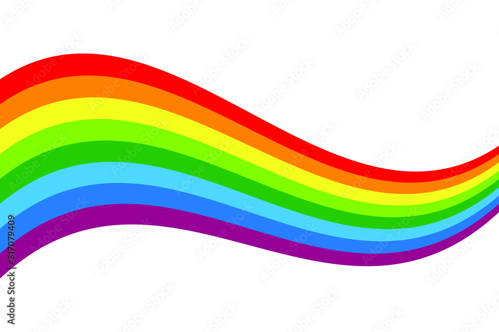 Fototapeta premium Rainbow wave, vector illustration on white background