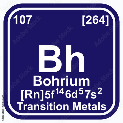 Bohrium Periodic Table of the Elements Vector illustration eps 10