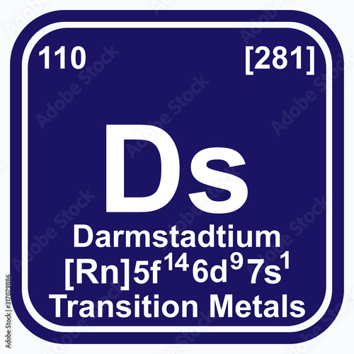 Darmstadtium Periodic Table of the Elements Vector illustration eps 10