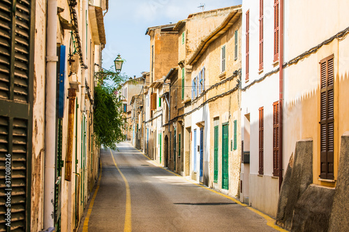 Narrow street of the Arta city, Mallorca