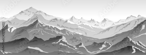 snow covered mountains