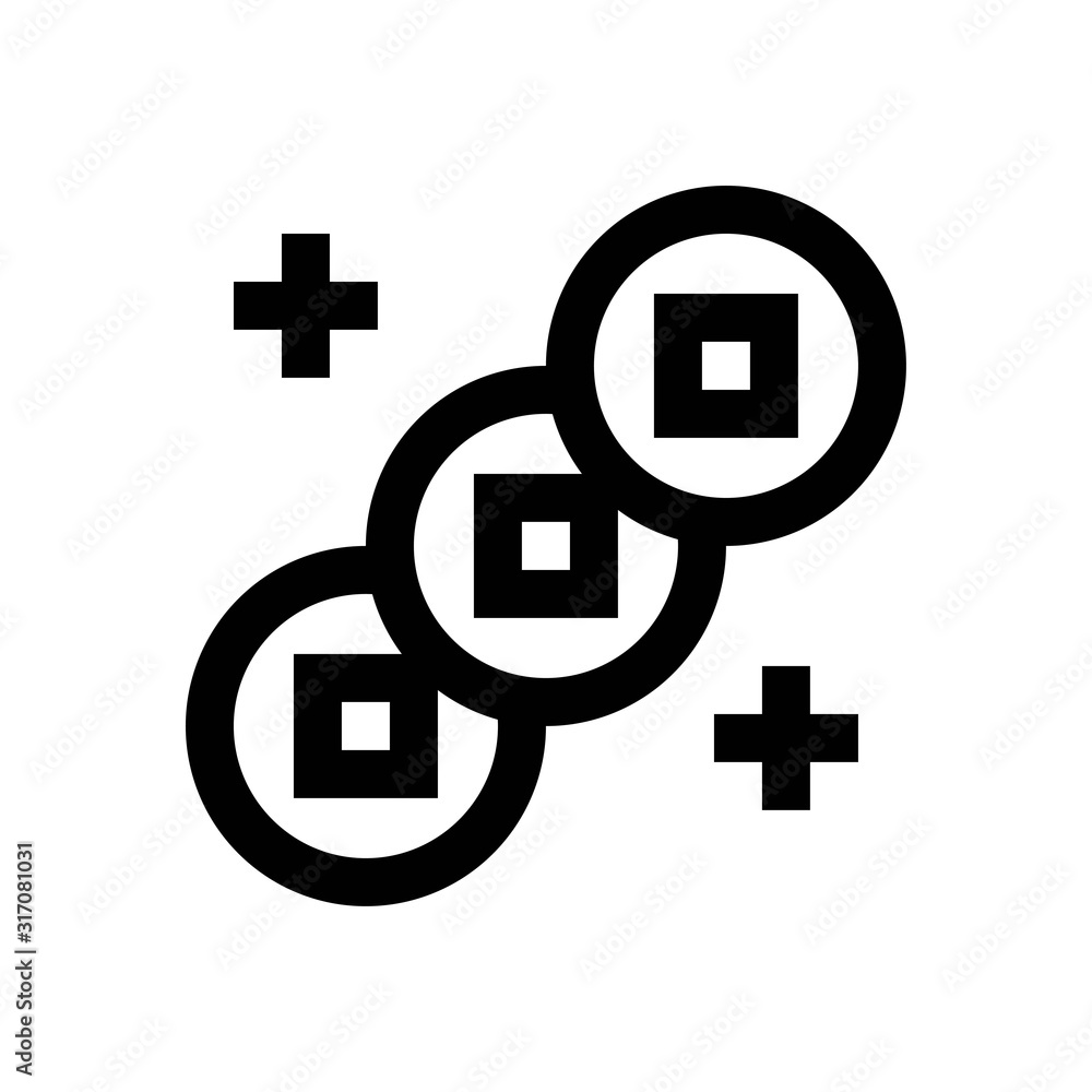 Obraz premium china new year related chinese coins vector in lineal style