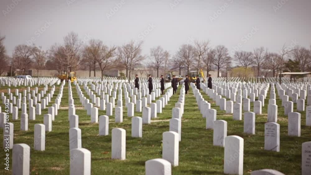 Taps and 21 Gun Salute at Military Funeral Cemetery Stock Video | Adobe ...