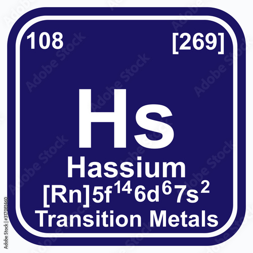 Hassium Periodic Table of the Elements Vector illustration eps 10