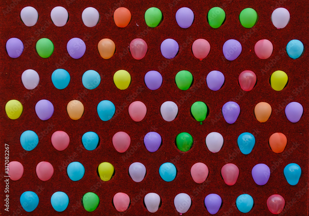 colored target balls in an amusement park colored target balls in an amusement park