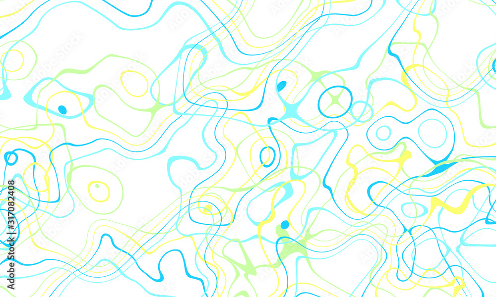 Green blue and yellow curve wave line on white abstract background.