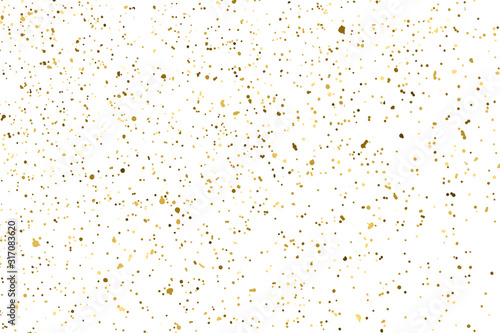Gold Glitter Texture Isolated On White. Amber Particles Color. Celebratory Background. Golden Explosion Of Confetti. Design Element. Digitally Generated Image. Vector Illustration  Eps 10.