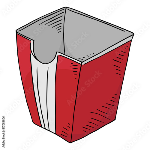 Trash bin. Vector illustration of a trash bin in the office. Hand drawn trash can for papers.