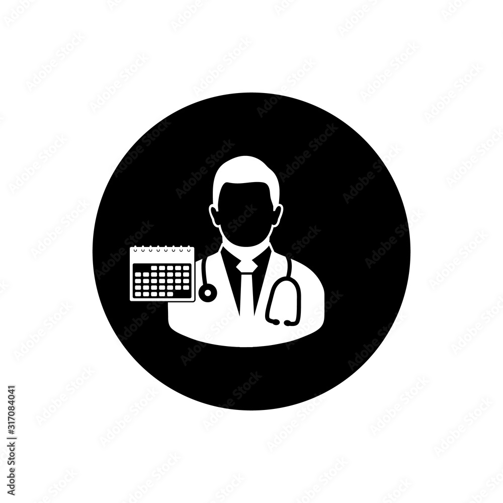 Doctor Appointment Icon. Rounded Button style vector EPS. Doctor Appointment Icon. Rounded Button style vector EPS.
