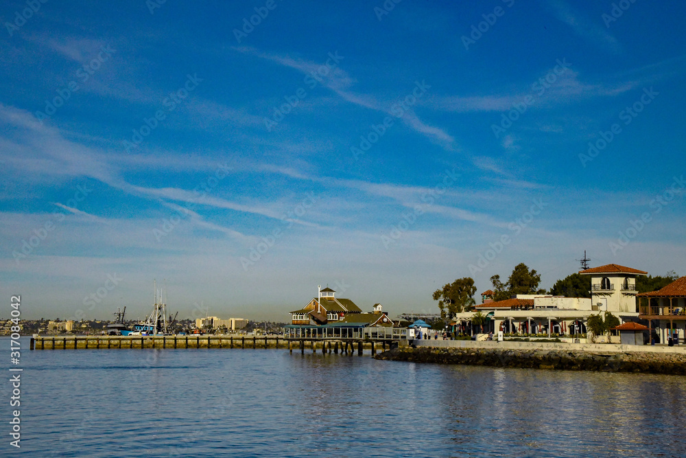 Blue Sky over Seaport Village in San Diego