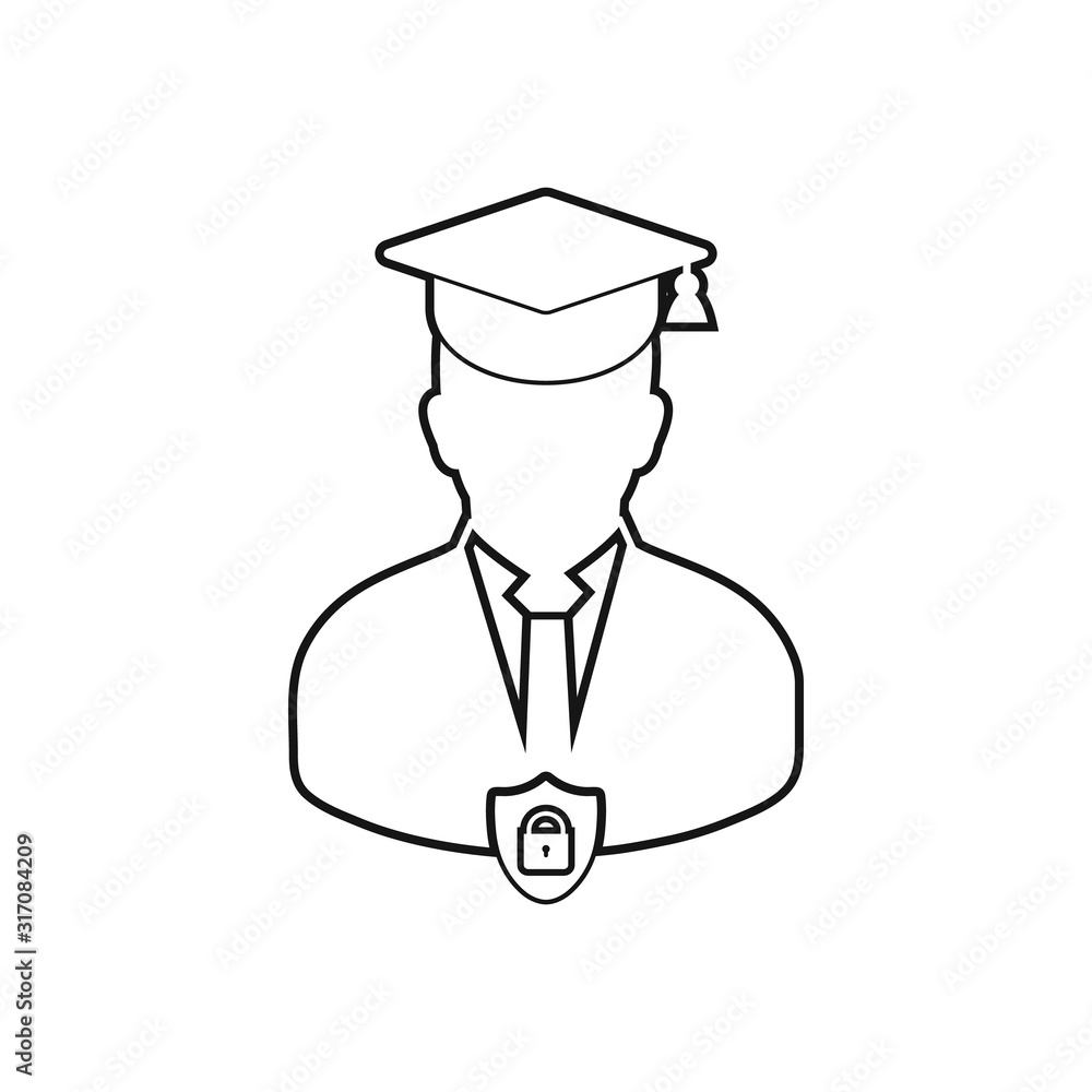 Education Insurance line icon. Flat style vector EPS. Education Insurance line icon. Flat style vector EPS.