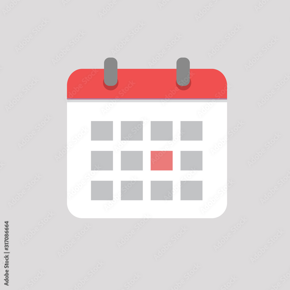 Calendar icon on grey background. Vector Calendar icon on grey background. Vector