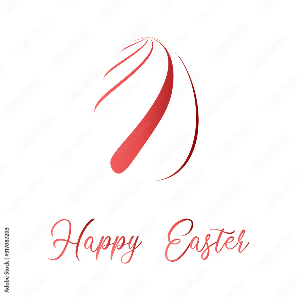 Obraz premium Easter ribbon egg. Vector illustration.