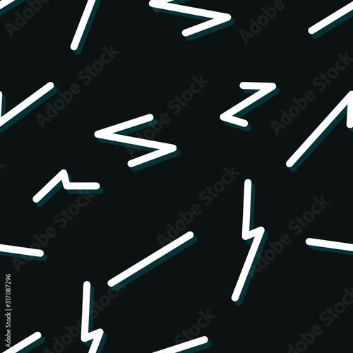 Seamless white and black vintage memphis rounded ticks with shadow textile pattern vector