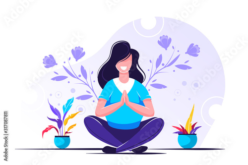 Vector illustration. yoga health benefits 