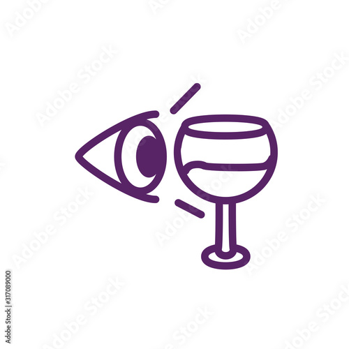 Isolated eye and wine cup vector design