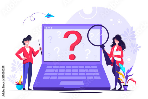 Business people asking questions