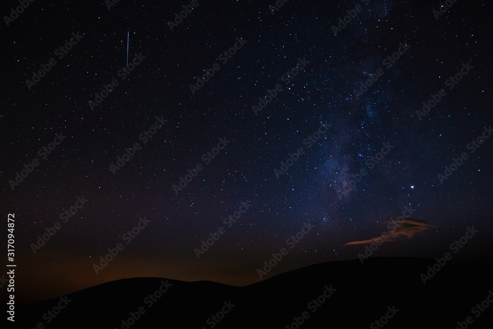 Stars Milky Way from equator dark starry night
