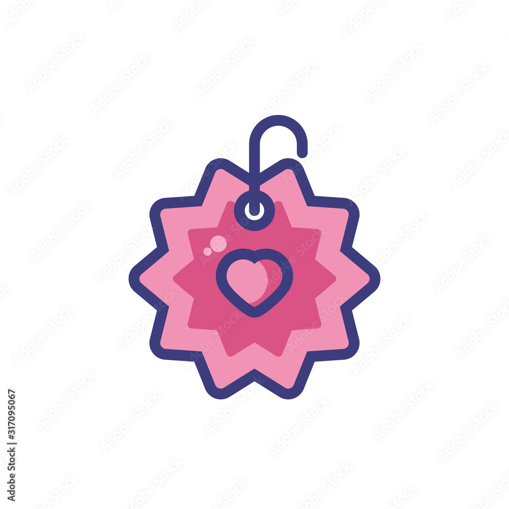 Isolated heart label vector design Isolated heart label vector design