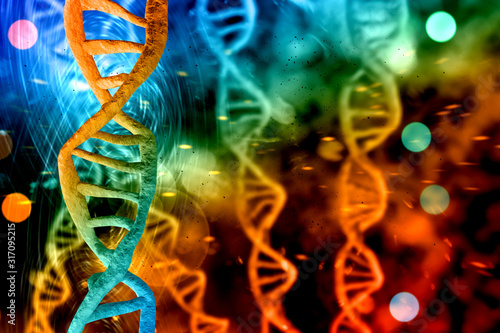 DNA Strands 3D Illustration