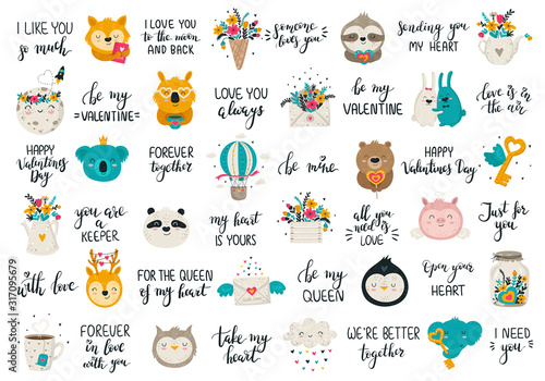 Vector hand drawing collection for Valentine's day.