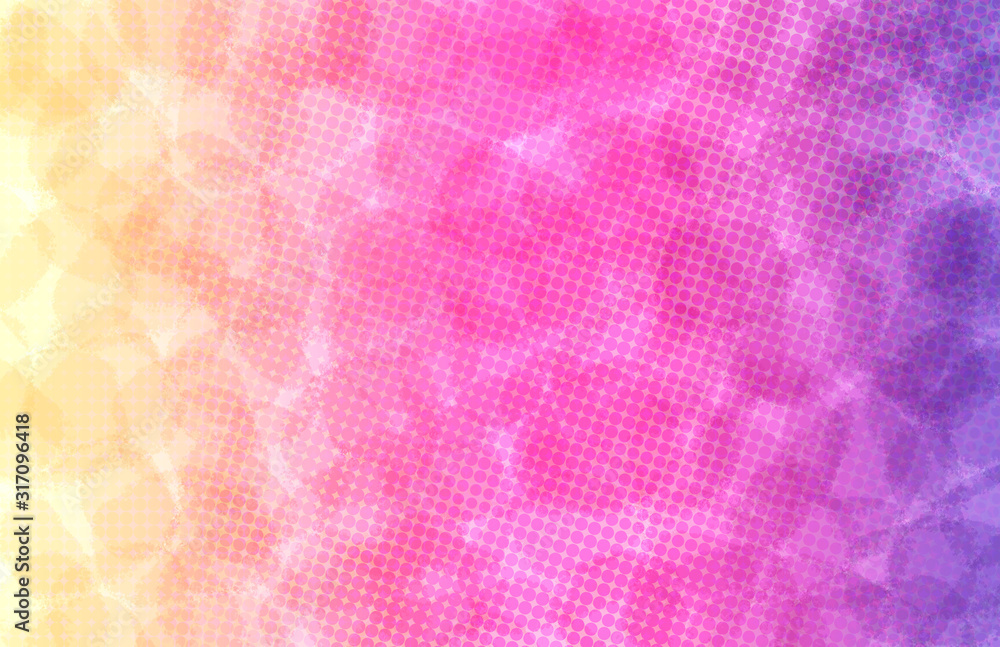 Textured Halftone: Yellow, Pink, and Purple Textured Halftone: Yellow, Pink, and Purple