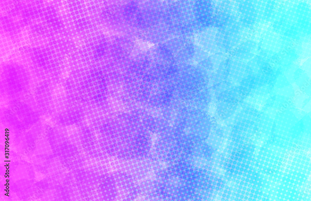 Textured Halftone: Magenta, Blue, and Cyan