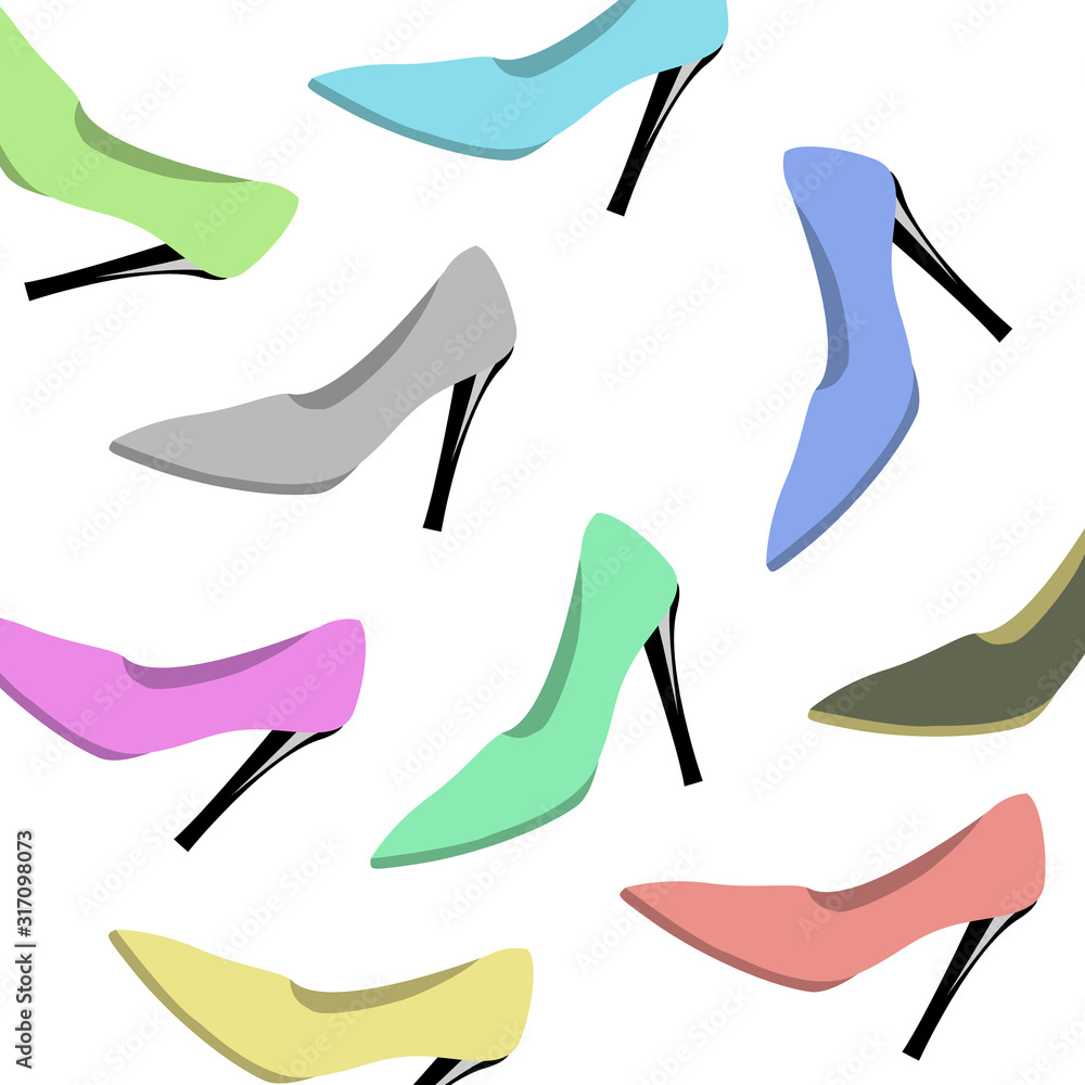 Women's shoe on a white background. illustration for design