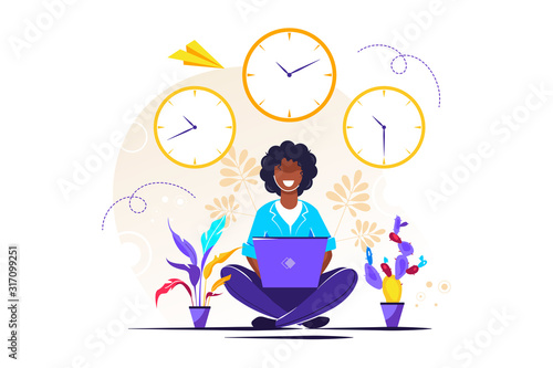 Vector illustration, concept of meditation 