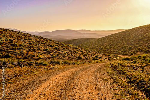 a trackt to the south in the desert of morocco