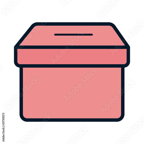 box with slot to insert the donation charity