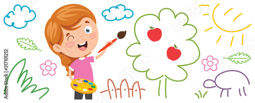 Concept Banner With Happy Kids