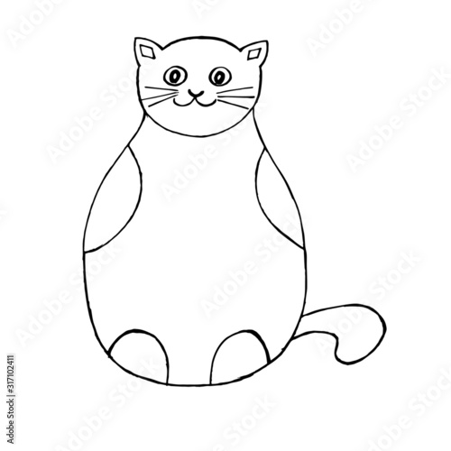 Vector image of a cat.Design of covers, openly, print of clothes, wrapping paper.	