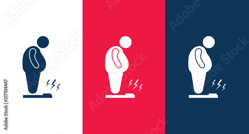 Overweight man icon illustration isolated vector sign symbol photo