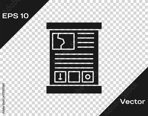 Grey Game guide icon isolated on transparent background. User manual, instruction, guidebook, handbook.  Vector Illustration
