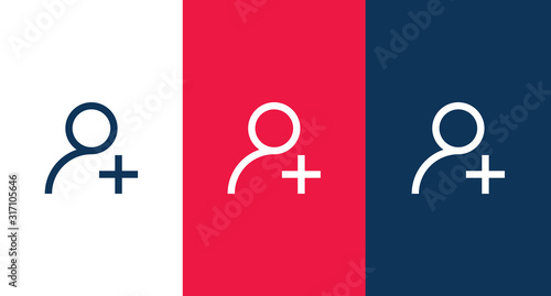 Add user icon illustration isolated vector sign symbol