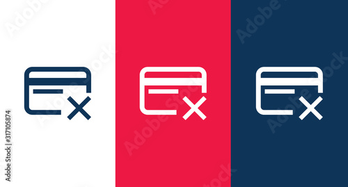 Credit card cancel icon illustration isolated vector sign symbol