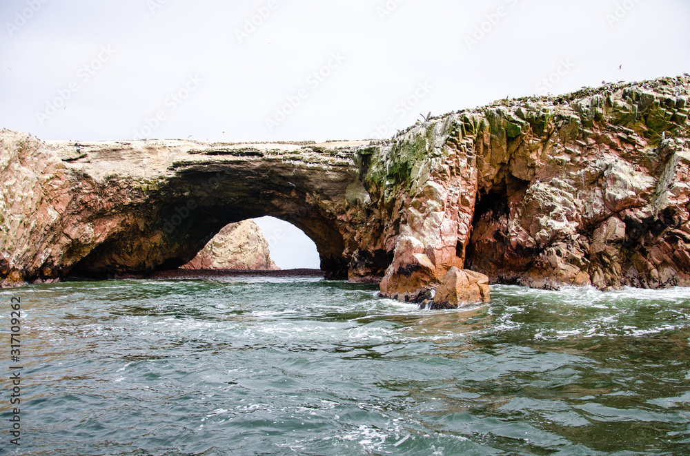 Natural arch in Paracas National Reserve,