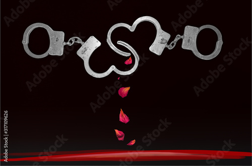 Quadro em tela Forbidden love behind bars