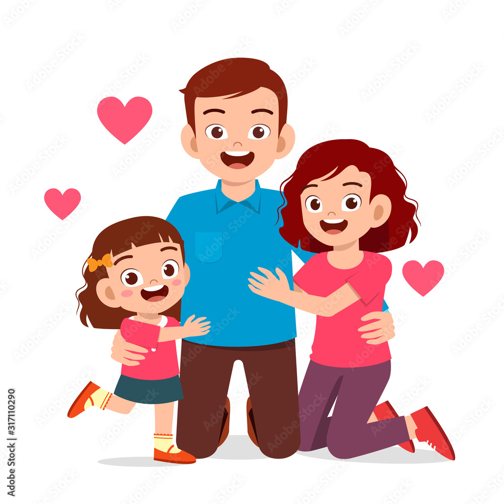 happy cute kid boy and girl with mom and dad happy cute kid boy and girl with mom and dad