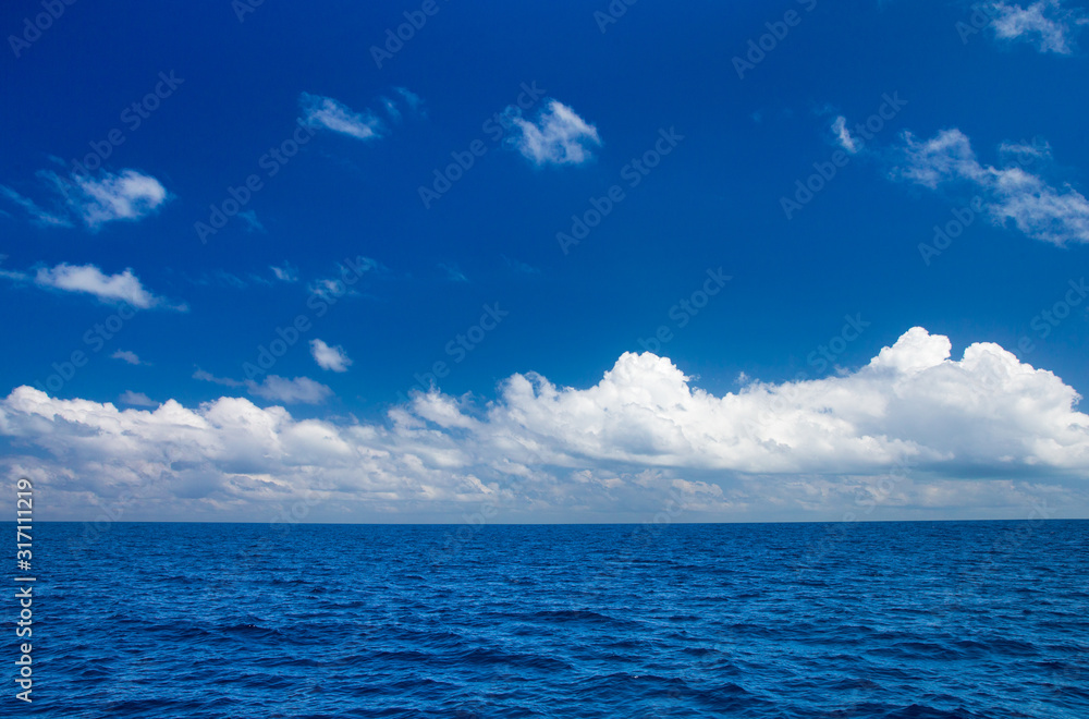 perfect sky and water of indian ocean