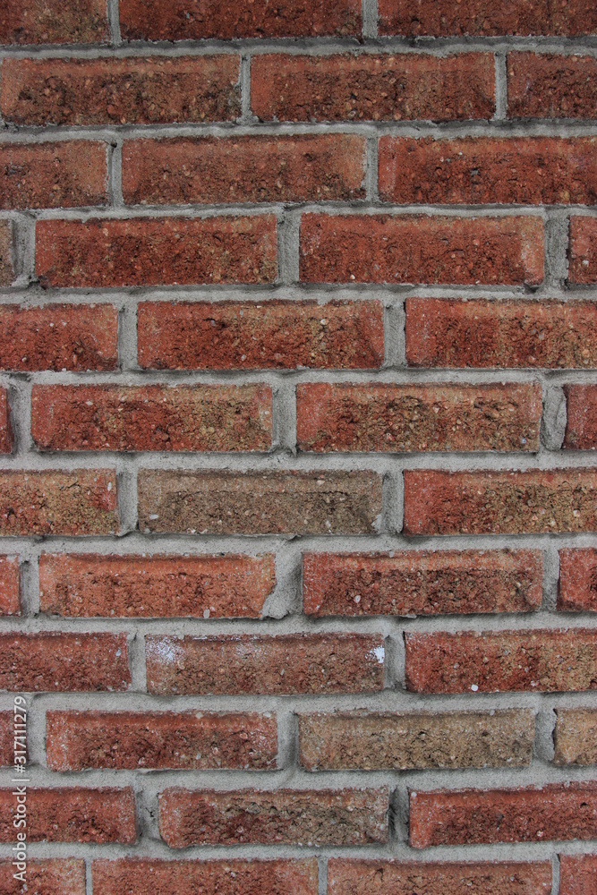 Naklejka premium old red brick wall background - vertical
